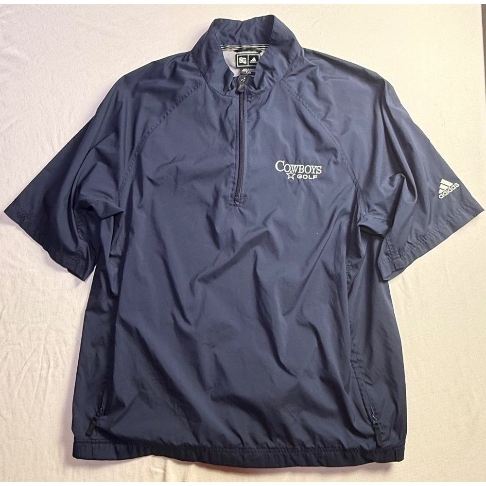 Adidas Dallas Cowboys Golf Windbreaker Mens Large Short Sleeve Pullover-2526